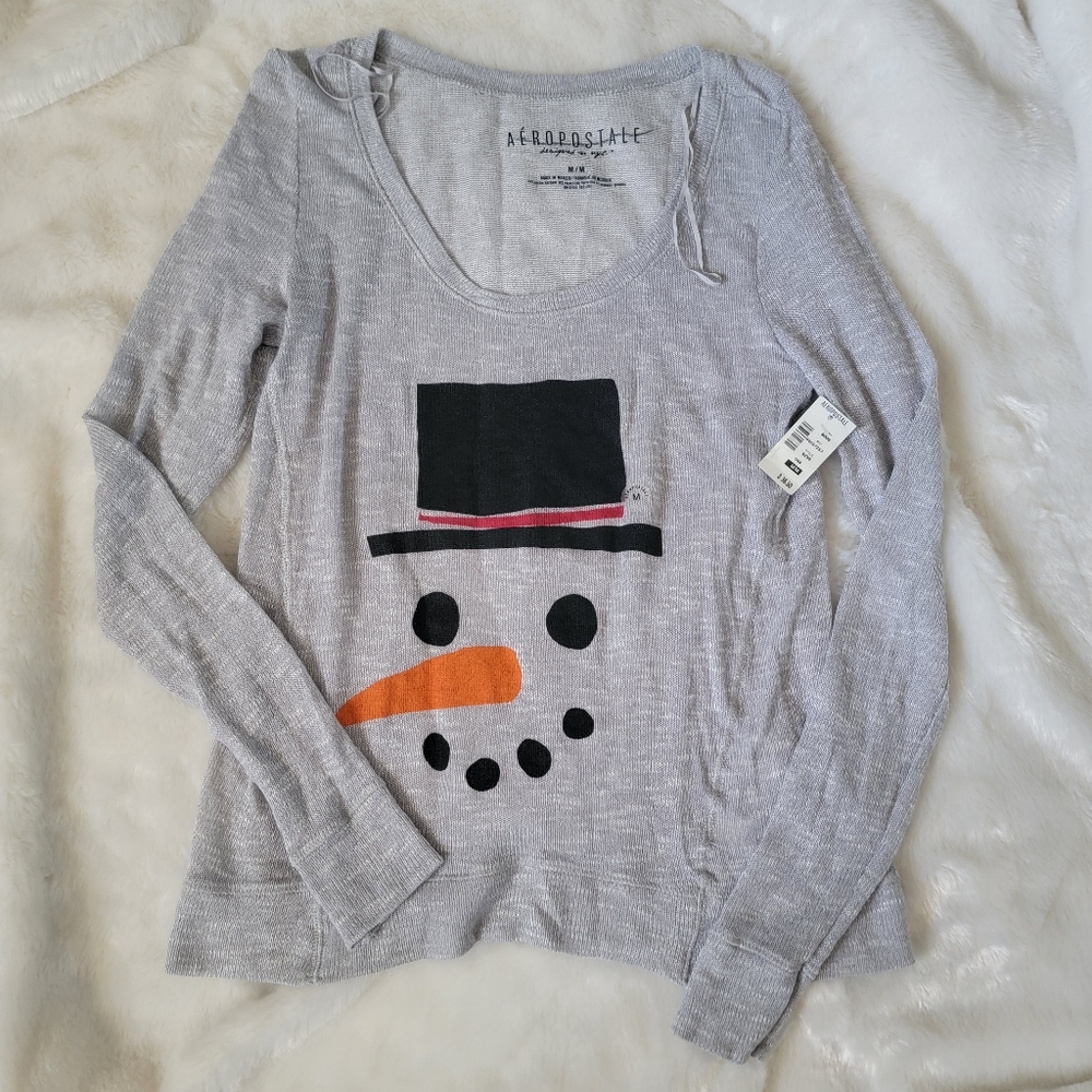 Brand New Aeropostale Lightweight Knit Preppy Christmas Sweater Women's Size Med